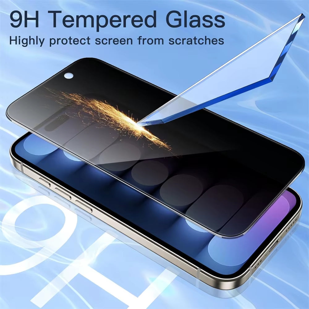 Ultimate Privacy Protection: 1~4PCS Anti-Spy Glass Screen Protectors & Camera Film for iPhone 17, 16, 15, 14, 13 Pro Max