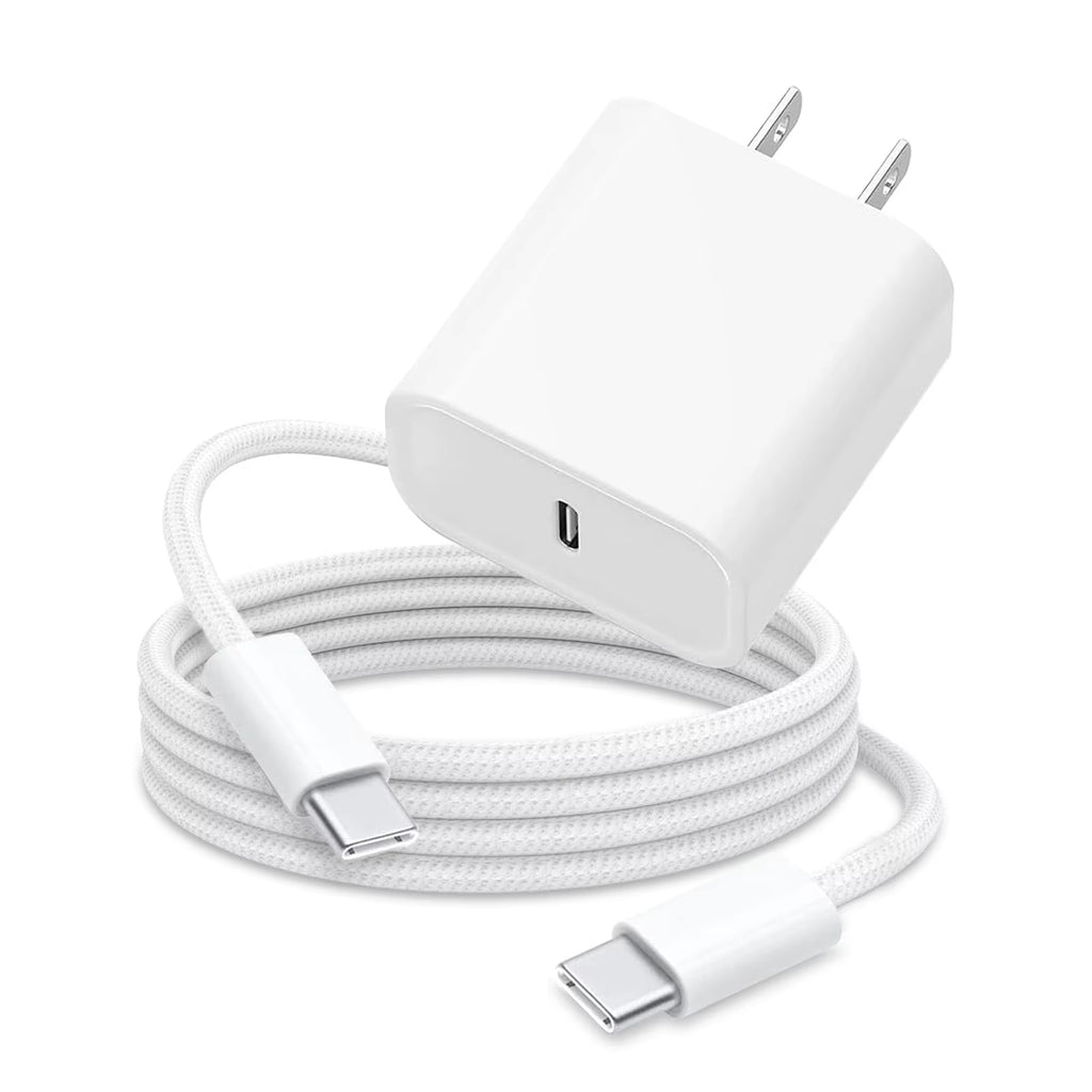 Fast Charging iPad Charger Bundle - 2-Pack Wall Plug Adapters with 6.5FT USB-C to C Cable